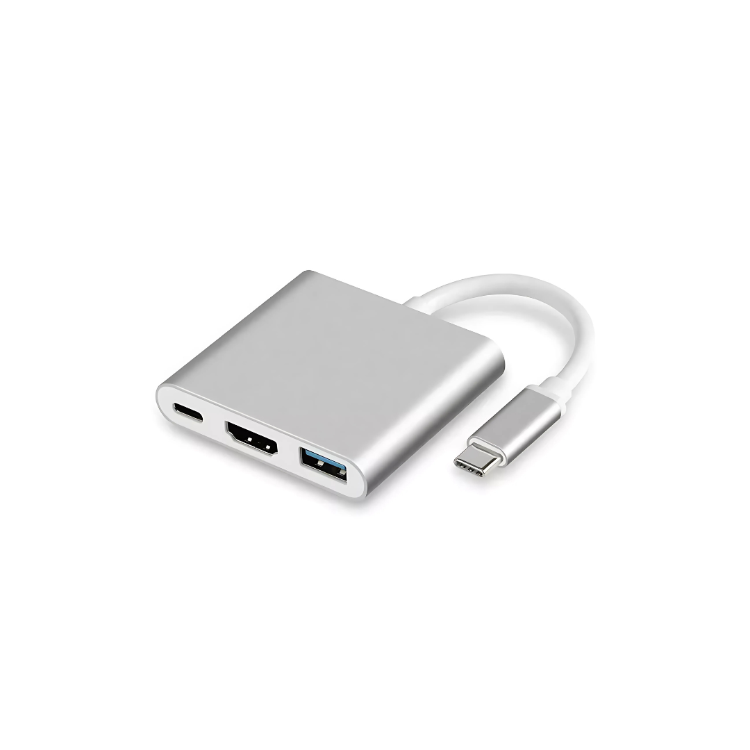 USB 3.1 Type C to USB 3.0 + HDMI + Type C 3 in 1 Charging Adapter