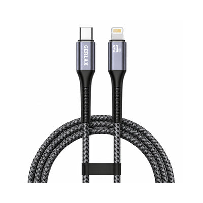 Gerlax USB-C to Lightning Fast Charging Cable 30W PD 1M Nylon Braided