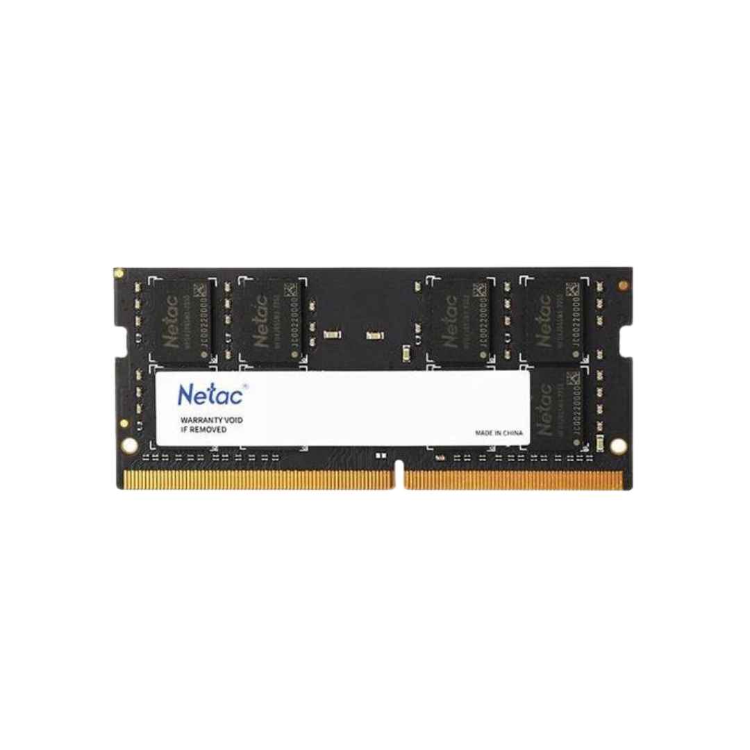 Netac 8GB DDR4 laptop RAM placed on a white background 