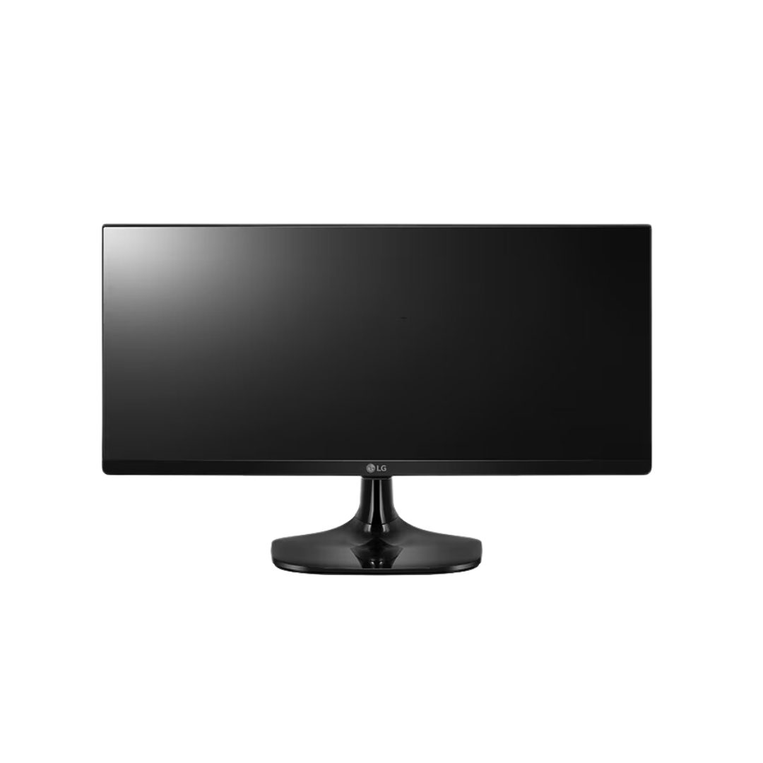 LG 29 inch Ultra wide monitor on a white background